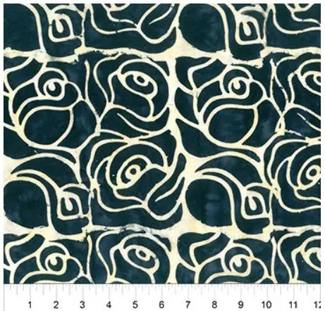Black Roses Cotton Wideback Fabric per yard