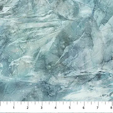Blue Ice Tundra Crossing Cotton Wideback Fabric per yard