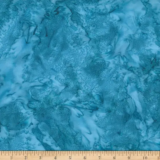 Blue Lake Watercolor Waves Batik Wideback Fabric per yard