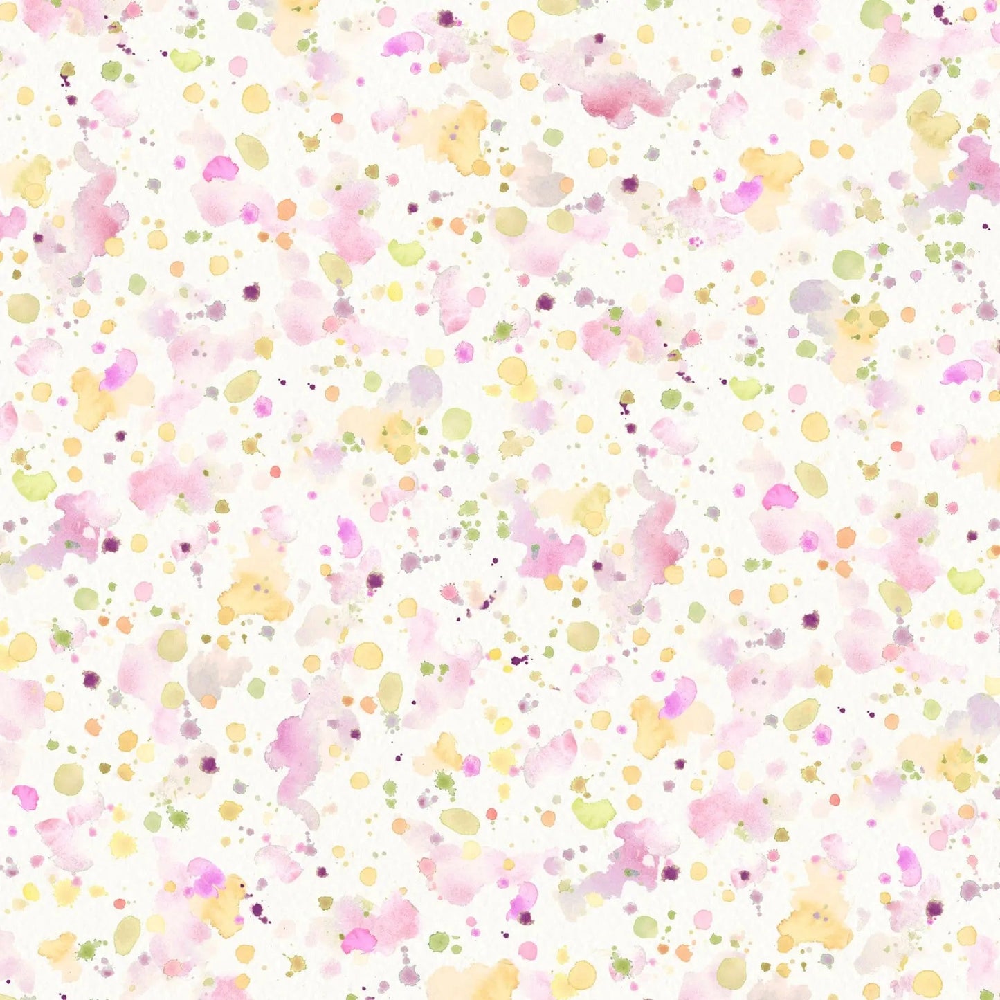 Pink Yellow Paint Splatter Cotton Wideback Fabric per yard