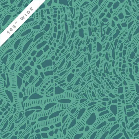 Teal Neverending Seashell Serenade Quilter's Weight Cotton Wideback Fabric per yard