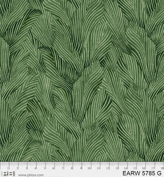 108" Earth Tones Green Leaf Cotton Wideback Fabric per yard