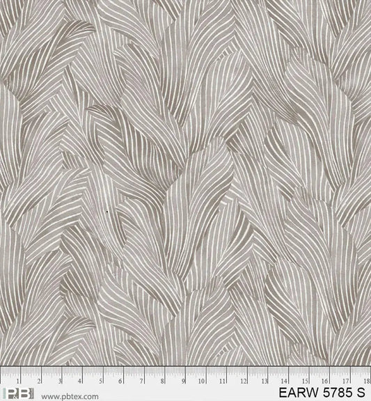 108" Earth Tones Grey Leaf Cotton Wideback Fabric per yard
