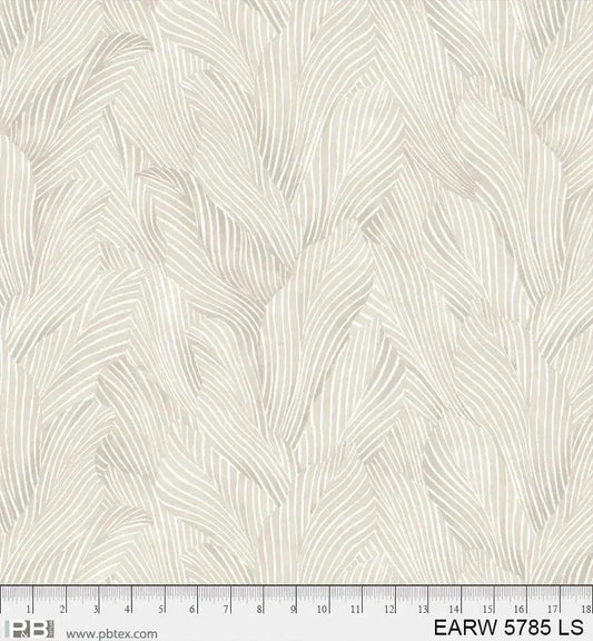 108" Earth Tones Light Grey Leaf Cotton Wideback Fabric per yard