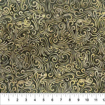 Black And Yellow Swirls Cotton Wideback Fabric per yard