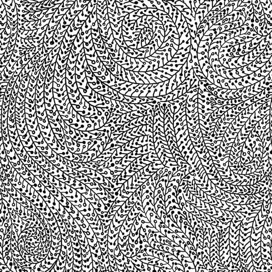 Black Vine Maze Cotton Wideback Fabric Per Yard