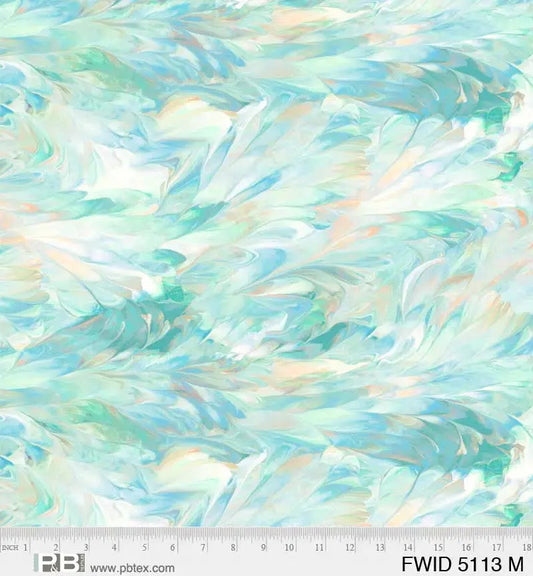 Blue Green Fluidity Cotton Wideback Fabric per yard