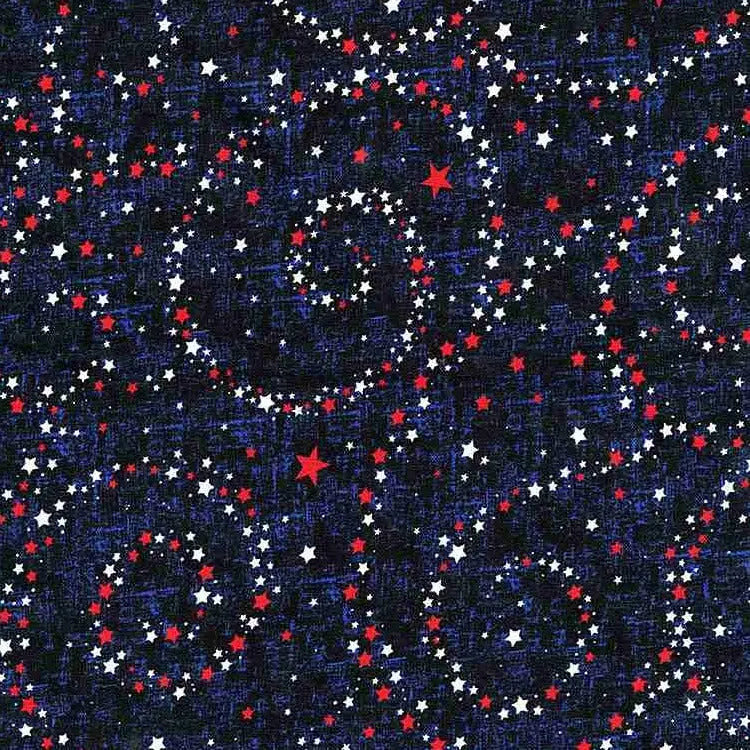Blue USA Stars Navy Cotton Wideback Fabric per yard
