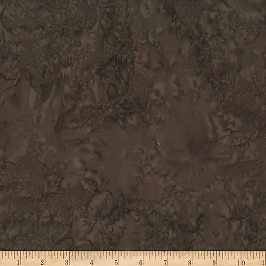 Brown Chestnut Watercolor Waves Batik Wideback Fabric per yard