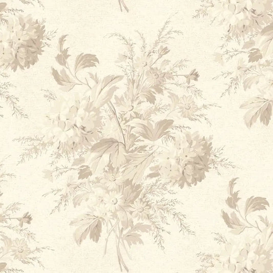 Cream Bouquet Cotton Wideback Fabric per yard