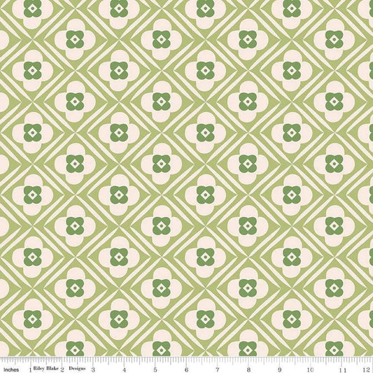 Green Bee Plaids Hugs Wideback Fabric per yard