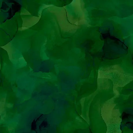 Green Evergreen Aura Watercolor Blender Wideback Cotton Fabric per yard