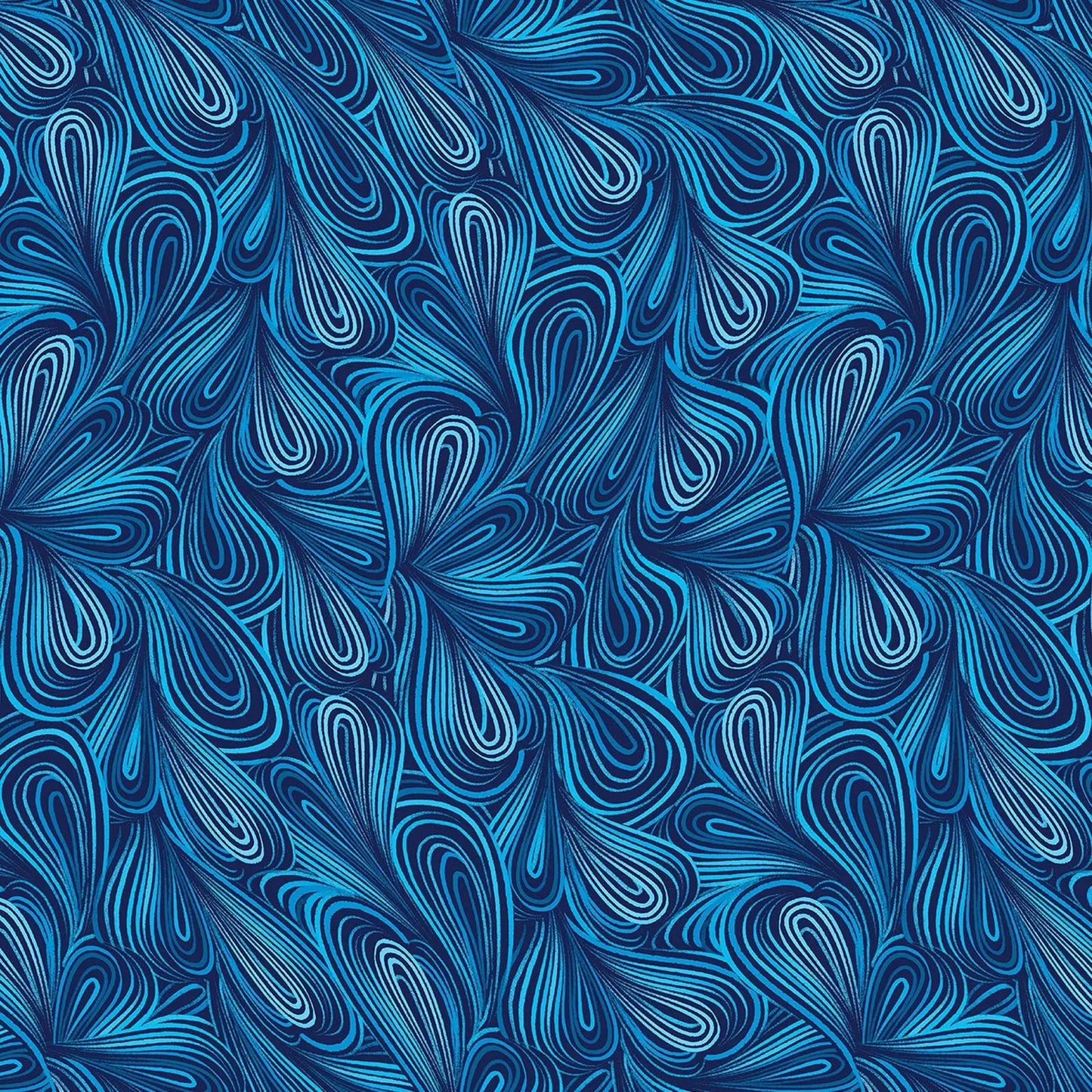 Blue Turquoise Color Flow Cotton Wideback Fabric Per Yard