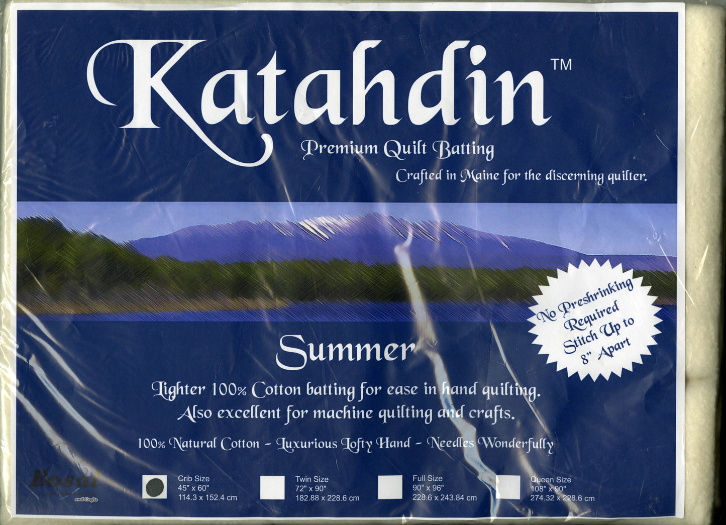 Katahdin Premium 100% Cotton Batting - Summer 3oz - 45in x 60in