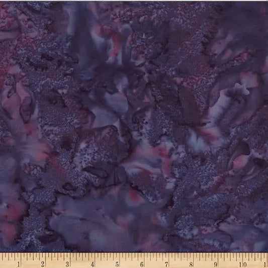 Purple Merlot Watercolor Waves Batik Wideback Fabric per yard
