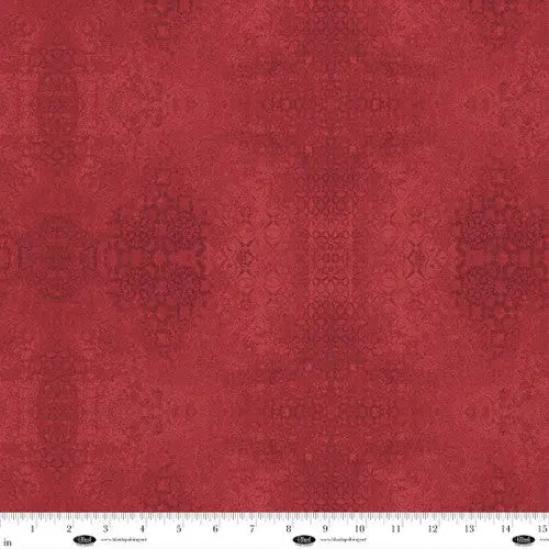 Red Textured Damask Casabella Cotton Wideback Fabric Per Yard