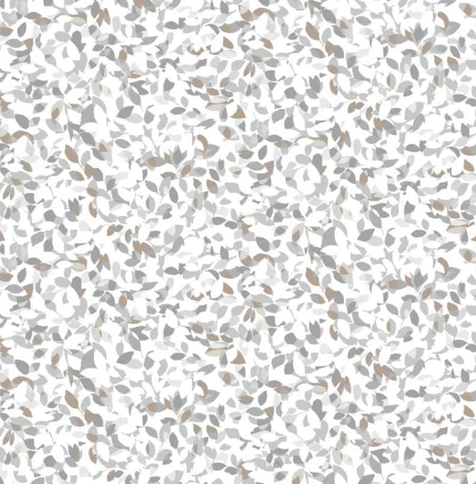 White Dappled Leaf Cotton Wideback Fabric per yard